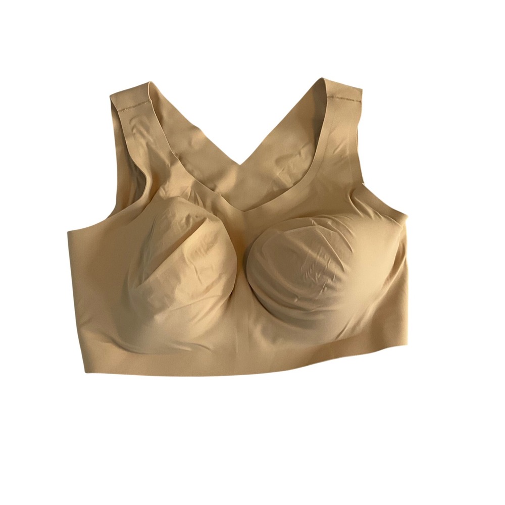 Evelyn Bobbie Defy Bra Women XL Beige EB Core Wireless Seamless Bralette